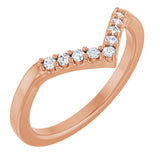 14K Gold Round Lab-Grown Diamond Contour Band - 1/8-1/2 CTW - Rose Gold