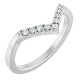 14K Gold Round Natural Diamond Contour Band - 1/8-1/2 CTW - White Gold