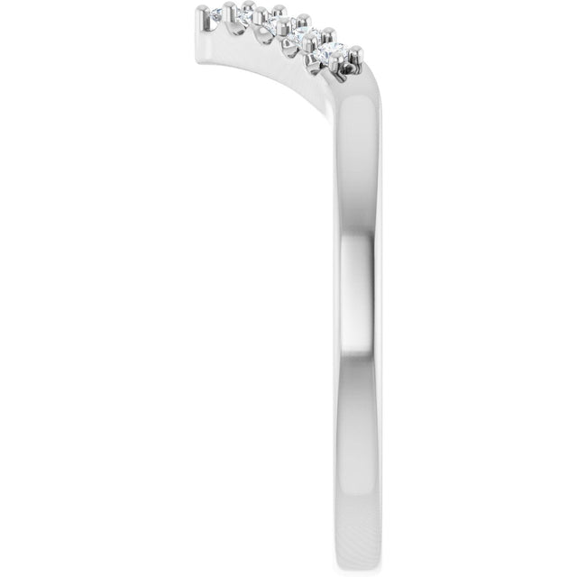 14K Gold Round Lab-Grown Diamond Contour Band - 1/8-1/2 CTW - White Gold - view 4