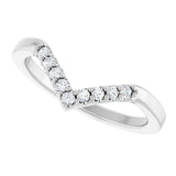 14K Gold Round Lab-Grown Diamond Contour Band - 1/8-1/2 CTW - White Gold - view 5