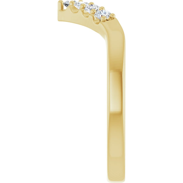 14K Gold Round Lab-Grown Diamond Contour Band - 1/8-1/2 CTW - Yellow Gold - view 4