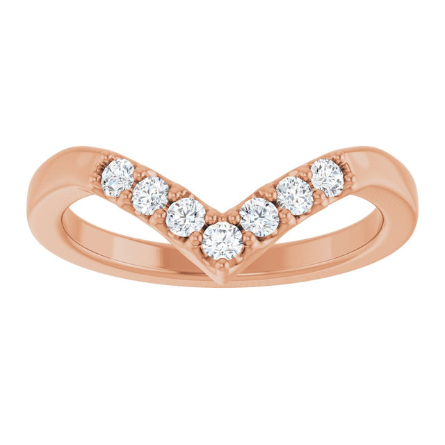 14K Gold Round Lab-Grown Diamond Contour Band - 1/8-1/2 CTW - Rose Gold - view 3
