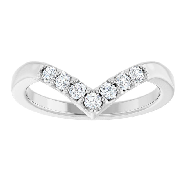 Platinum Round Lab-Grown Diamond Contour Band - 1/8-1/2 CTW - view 3
