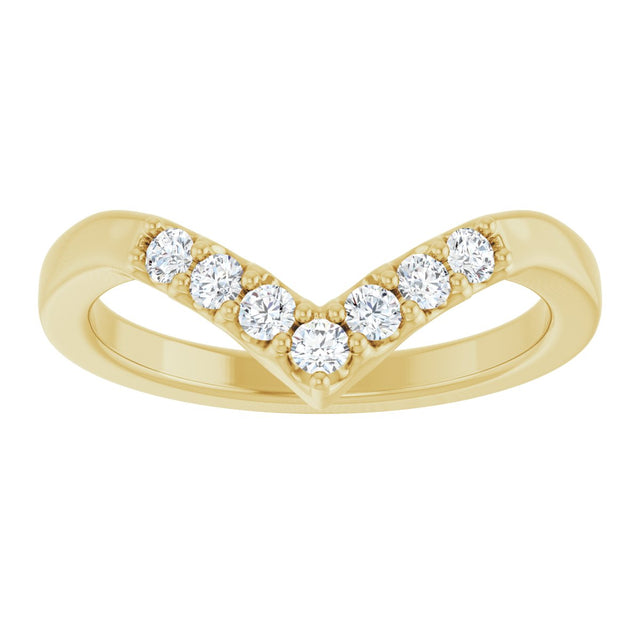 14K Gold Round Lab-Grown Diamond Contour Band - 1/8-1/2 CTW - Yellow Gold - view 3