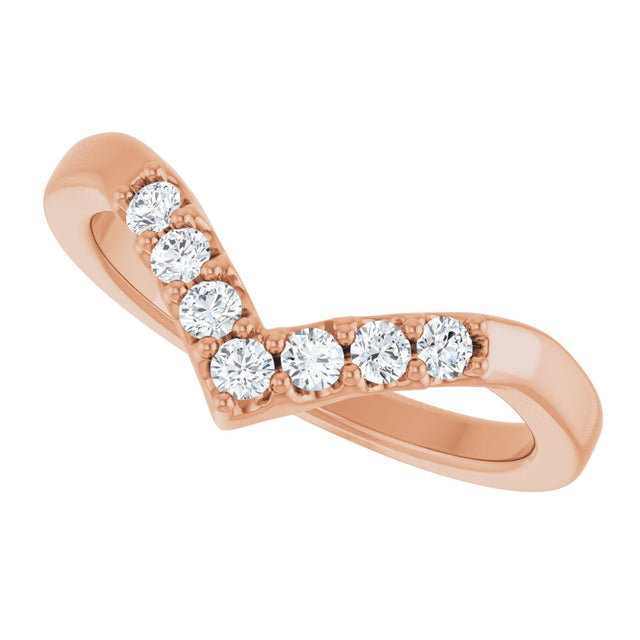 14K Gold Round Lab-Grown Diamond Contour Band - 1/8-1/2 CTW - Rose Gold - view 5