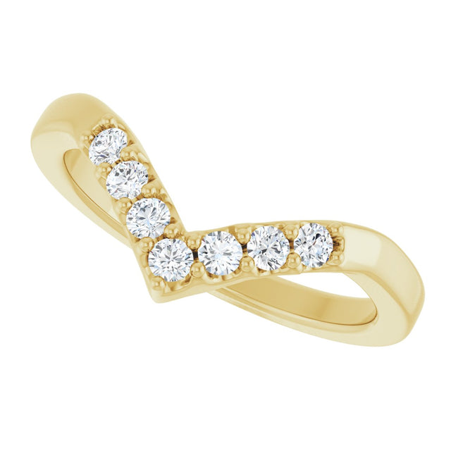 14K Gold Round Lab-Grown Diamond Contour Band - 1/8-1/2 CTW - Yellow Gold - view 5