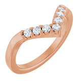 14K Gold Round Lab-Grown Diamond Contour Band - 1/8-1/2 CTW - Rose Gold