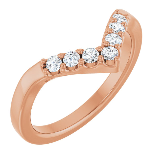 14K Gold Round Lab-Grown Diamond Contour Band - 1/8-1/2 CTW - Rose Gold