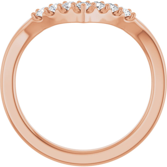 14K Gold Round Lab-Grown Diamond Contour Band - 1/8-1/2 CTW - Rose Gold - view 2
