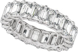 Platinum Emerald Natural Diamond Low Profile Eternity Band - 4.4x3.1mm Stones - view 5