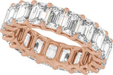 14K Gold Emerald Lab-Grown Diamond Low Profile Eternity Band - 4.4x3.1mm Stones - Rose Gold - view 5
