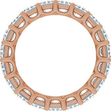 14K Gold Emerald Lab-Grown Diamond Low Profile Eternity Band - 4.4x3.1mm Stones - Rose Gold - view 2