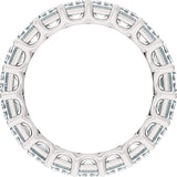 Platinum Emerald Lab-Grown Diamond Low Profile Eternity Band - 4.4x3.1mm Stones - view 2