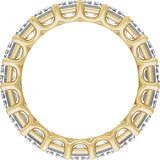 14K Gold Emerald Lab-Grown Diamond Low Profile Eternity Band - 4.4x3.1mm Stones - Yellow Gold - view 2