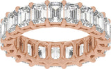 14K Gold Emerald Lab-Grown Diamond Low Profile Eternity Band - 4.4x3.1mm Stones - Rose Gold - view 3