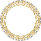 14K Gold Emerald Lab-Grown Diamond Low Profile Eternity Band - 4.4x3.1mm Stones - Yellow Gold - view 2