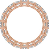 14K Gold Emerald Lab-Grown Diamond Low Profile Eternity Band - 4.4x3.1mm Stones - Rose Gold - view 2