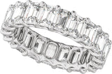 Platinum Emerald Natural Diamond Low Profile Eternity Band - 4.4x3.1mm Stones - view 4