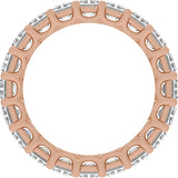 14K Gold Emerald Natural Diamond Low Profile Eternity Band - 4.4x3.1mm Stones - Rose Gold - view 2
