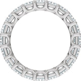 14K Gold Emerald Natural Diamond Low Profile Eternity Band - 4.4x3.1mm Stones - White Gold - view 2