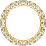 14K Gold Emerald Natural Diamond Low Profile Eternity Band - 4.4x3.1mm Stones - Yellow Gold - view 2