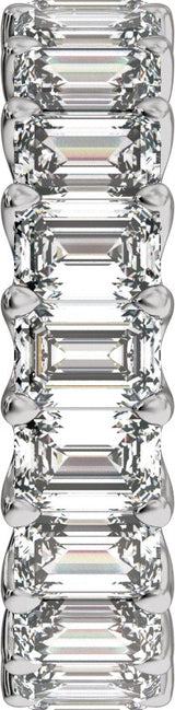 Platinum Emerald Natural Diamond Low Profile Eternity Band - 4.4x3.1mm Stones - view 3