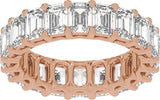 14K Gold Emerald Lab-Grown Diamond Low Profile Eternity Band - 4.4x3.1mm Stones - Rose Gold - view 3