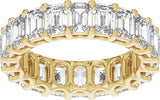 14K Gold Emerald Lab-Grown Diamond Low Profile Eternity Band - 4.4x3.1mm Stones - Yellow Gold - view 3