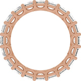 14K Gold Emerald Lab-Grown Diamond Low Profile Eternity Band - 4.4x3.1mm Stones - Rose Gold - view 2