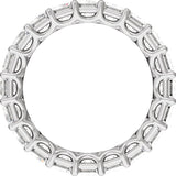 Platinum Emerald Natural Diamond Low Profile Eternity Band - 4.4x3.1mm Stones - view 2