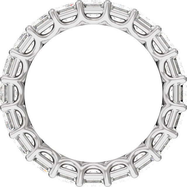 Platinum Emerald Lab-Grown Diamond Low Profile Eternity Band - 4.4x3.1mm Stones - view 2