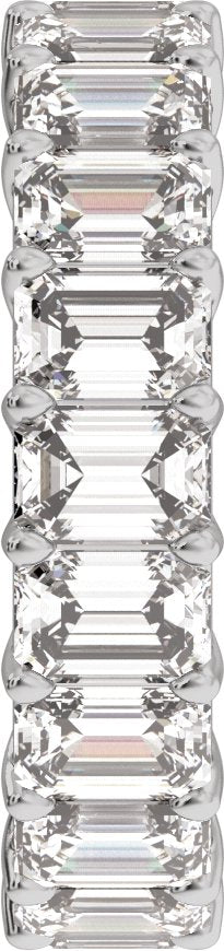 Platinum Emerald Lab-Grown Diamond Low Profile Eternity Band - 4.4x3.1mm Stones - view 4