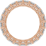 14K Gold Emerald Lab-Grown Diamond Low Profile Eternity Band - 4.4x3.1mm Stones - Rose Gold - view 2