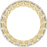 14K Gold Emerald Natural Diamond Low Profile Eternity Band - 4.4x3.1mm Stones - Yellow Gold - view 2