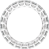 14K Gold Emerald Lab-Grown Diamond Low Profile Eternity Band - 4.4x3.1mm Stones - White Gold - view 2