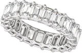 Platinum Emerald Natural Diamond Low Profile Eternity Band - 4.4x3.1mm Stones - view 4