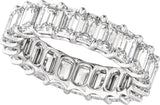 14K Gold Emerald Lab-Grown Diamond Low Profile Eternity Band - 4.4x3.1mm Stones - White Gold - view 4