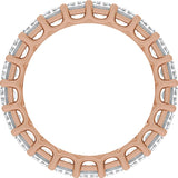 14K Gold Emerald Natural Diamond Low Profile Eternity Band - 4.4x3.1mm Stones - Rose Gold - view 2