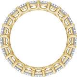 14K Gold Emerald Lab-Grown Diamond Low Profile Eternity Band - 4.4x3.1mm Stones - Yellow Gold - view 2