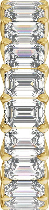 14K Gold Emerald Lab-Grown Diamond Low Profile Eternity Band - 4.4x3.1mm Stones - Yellow Gold - view 4