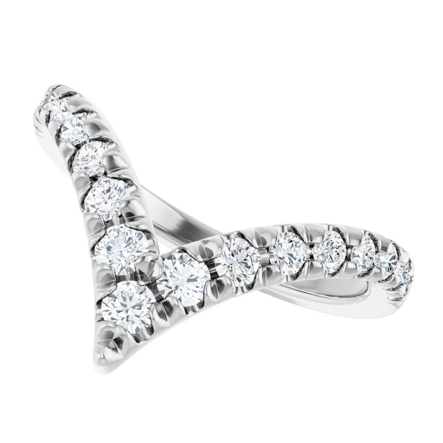 14K Gold Round Lab-Grown Diamond Contour Band - 1/2-5/8 CTW - White Gold - view 5
