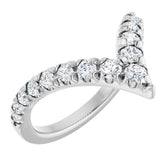 14K Gold Round Natural Diamond Contour Band - 1/2-5/8 CTW - White Gold