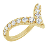 14K Gold Round Lab-Grown Diamond Contour Band - 1/2-5/8 CTW - Yellow Gold