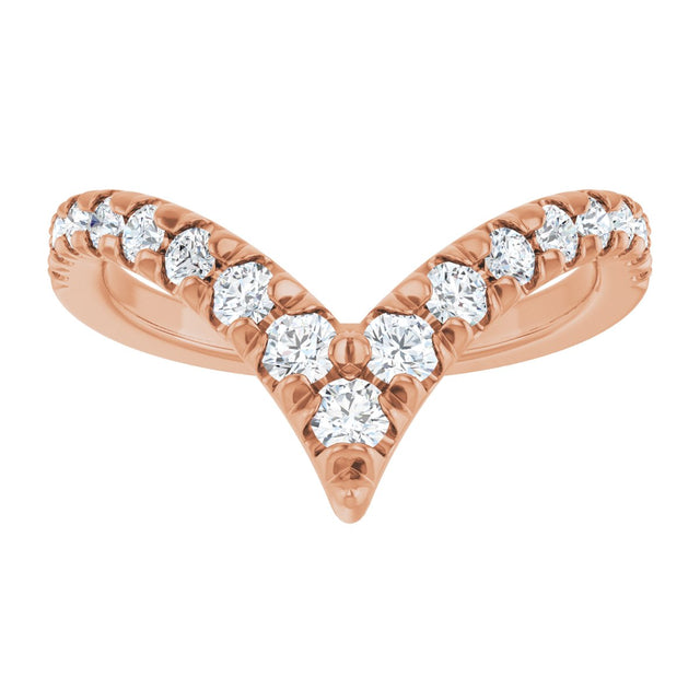 14K Gold Round Lab-Grown Diamond Contour Band - 1/2-5/8 CTW - Rose Gold - view 3