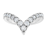 14K Gold Round Lab-Grown Diamond Contour Band - 1/2-5/8 CTW - White Gold - view 3