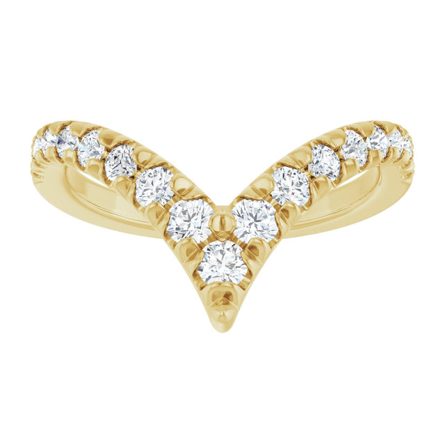 14K Gold Round Lab-Grown Diamond Contour Band - 1/2-5/8 CTW - Yellow Gold - view 3
