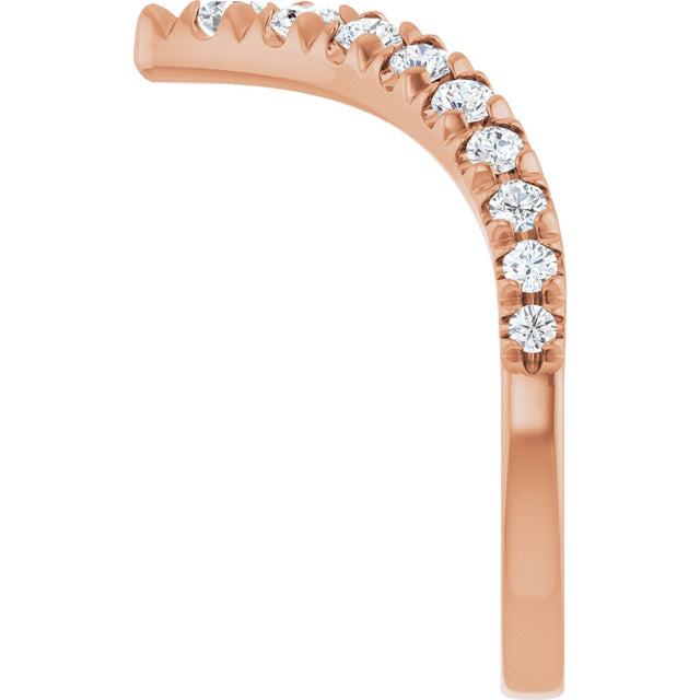 14K Gold Round Lab-Grown Diamond Contour Band - 1/2-5/8 CTW - Rose Gold - view 4