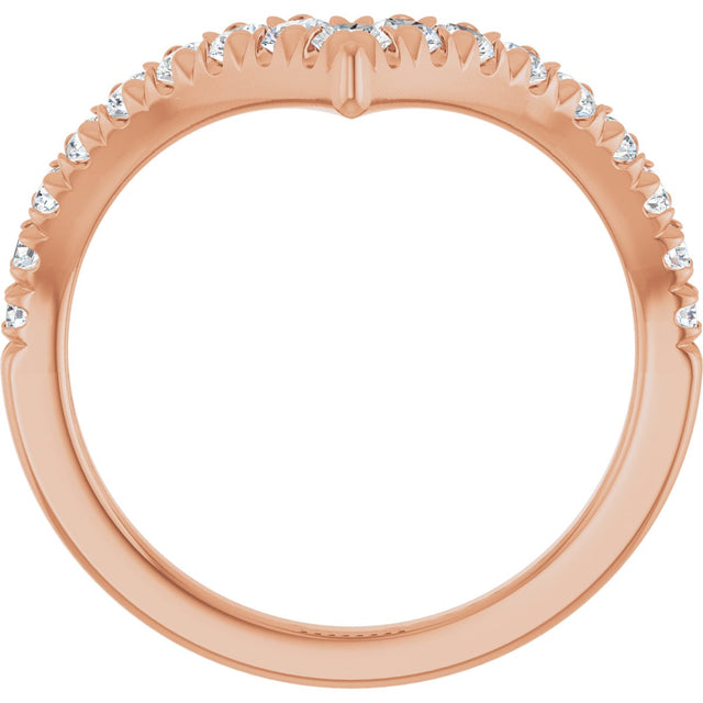 14K Gold Round Lab-Grown Diamond Contour Band - 1/2-5/8 CTW - Rose Gold - view 2