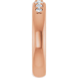 14K Gold Round Lab-Grown Diamond Accented Band - 1/3 CTW - Rose Gold - view 4