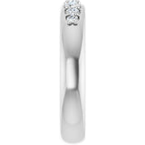 14K Gold Round Lab-Grown Diamond Accented Band - 1/3 CTW - White Gold - view 4